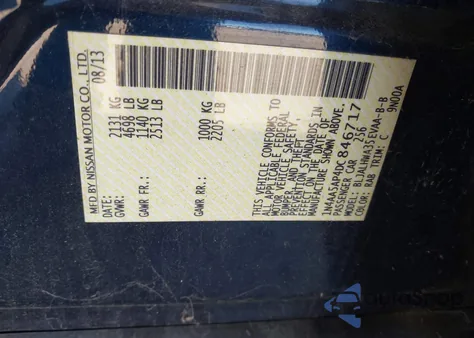 2013 Nissan Maxima 3.5 Sv from USA, damaged, VIN 1N4AA5AP4DC846717